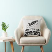 Gravity Is Just Suggestion Pilot Humor Tee クッション (椅子)