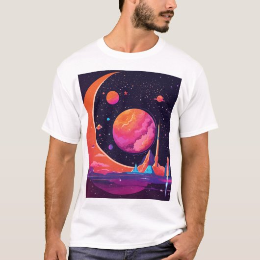 Gravity & Magnetism in Space – Futuristic Science  Tシャツ (正面)