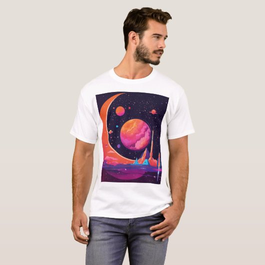 Gravity & Magnetism in Space – Futuristic Science  Tシャツ (正面フル)