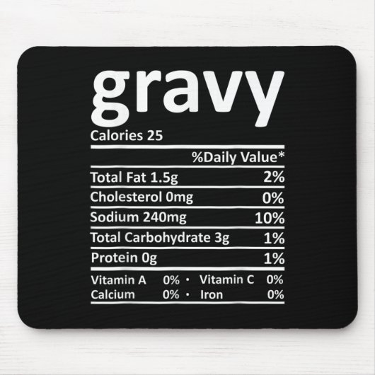 Gravy Nutrition Facts Funny Thanksgiving Christmas マウスパッド (正面)