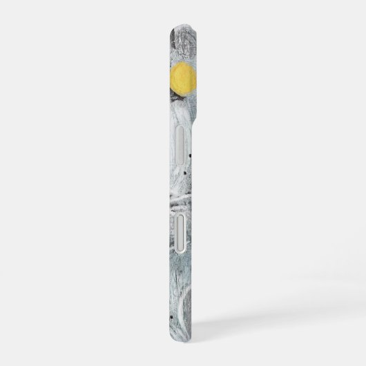 Gray Abstract Artistic Texture Design iPhone 16ケース (右側面)