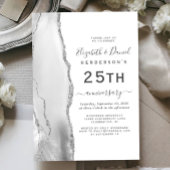 Gray Agate Silver 25th Anniversary 招待状