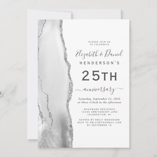 Gray Agate Silver 25th Anniversary 招待状 (正面)
