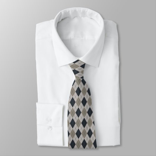 Gray And Black Argyle Necktie ネクタイ (タイ)
