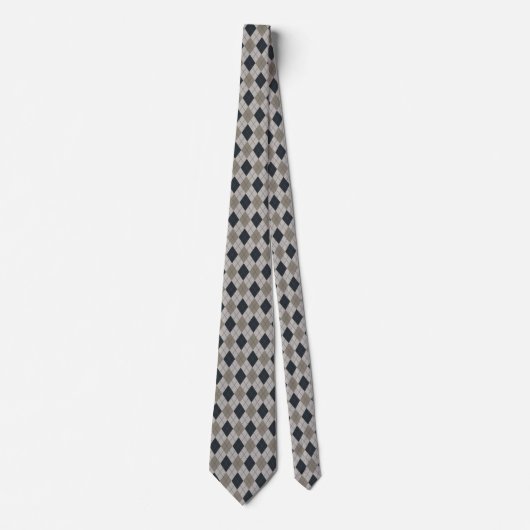 Gray And Black Argyle Necktie ネクタイ (正面)