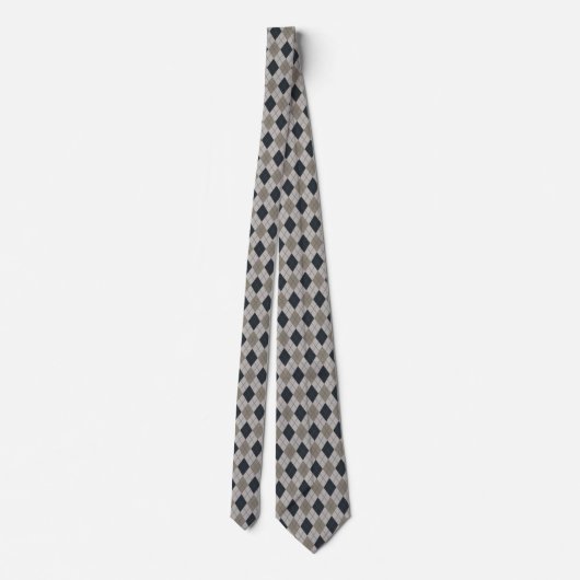 Gray And Black Argyle Necktie ネクタイ (裏面)