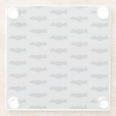 Gray and Black Halloween Bats ガラスコースター (裏面)