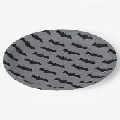 Gray and Black Halloween Bats ペーパープレート (アングル)