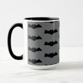 Gray and Black Halloween Bats マグカップ (左)