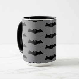 Gray and Black Halloween Bats マグカップ