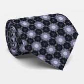 Gray and Black Quilt Pattern Neck Tie ネクタイ (ロール)