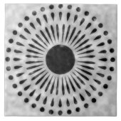 Gray and Black Sunburst Tile Decorative Art タイル (正面)
