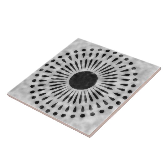 Gray and Black Sunburst Tile Decorative Art タイル (側面)