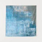 Gray and Blue抽象芸術・アート・ペインティン絵を描グ要約、 タペストリー (正面(横))