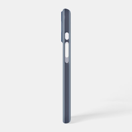 gray and denim pinstripes iPhone 16ケース (左側面)
