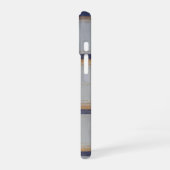 Gray and Navy Plaid with Gold Accent iPhone 16ケース (左側面)