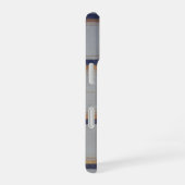 Gray and Navy Plaid with Gold Accent iPhone 16ケース (右側面)