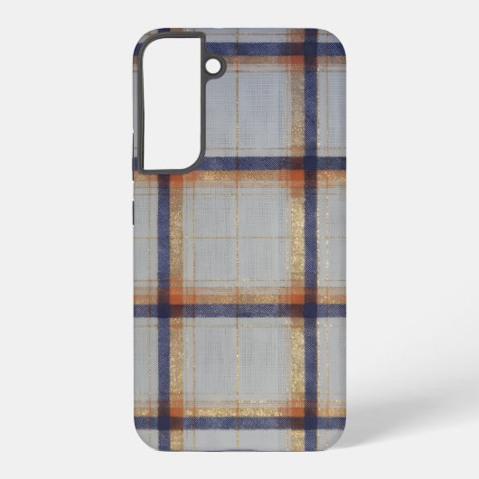 Gray and Navy Plaid with Gold Accent Samsung Galaxyケース (裏面)