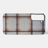 Gray and Navy Plaid with Gold Accent Samsung Galaxyケース (裏面横)