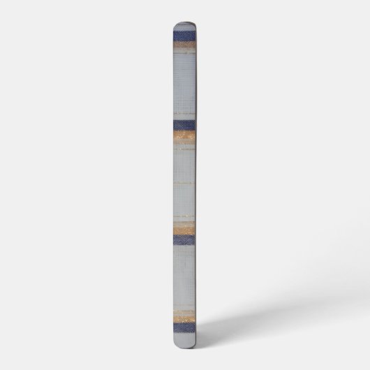 Gray and Navy Plaid with Gold Accent Samsung Galaxyケース (左側面)