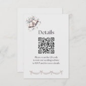 Gray and Pink Bells Details Insert for Invitation エンクロージャーカード (正面/裏面)