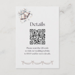 Gray and Pink Bells Details Insert for Invitation エンクロージャーカード