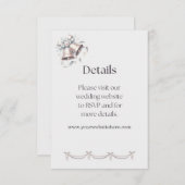 Gray and Pink Bells Details Insert for Invitation エンクロージャーカード (正面/裏面)