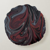 Gray and red abstract painting ラウンドクッション (裏面)