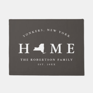 Gray and White州のNew York Map Mat、Doormat ドアマット