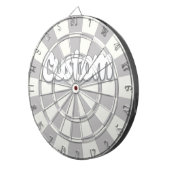 Gray And White Add Personal Text ダーツボード (正面右)