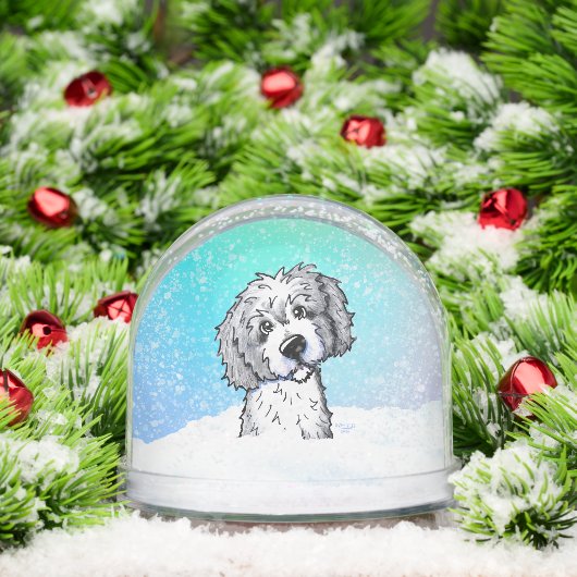 Gray and White Goldendoodle  (クリスマス)