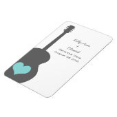 Gray/Aqua GuitarハートSave the Date Magnet マグネット (左側)