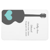 Gray/Aqua GuitarハートSave the Date Magnet マグネット (横)