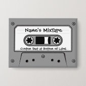 Gray Audio Cassette Tape 缶バッジ (正面)