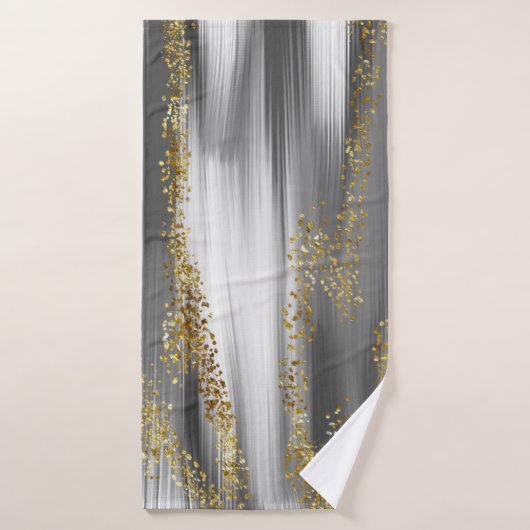 gray background with gold glitterart,gold,golden,a バスタオル (バスタオル)