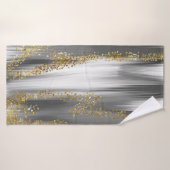 gray background with gold glitterart,gold,golden,a バスタオル (バスタオル)