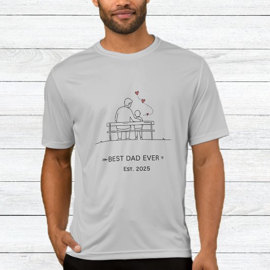 Gray "Best Dad Ever" T-Shirt for Men Tシャツ
