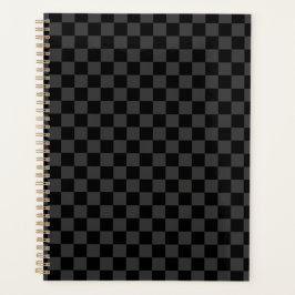 Gray Black Checkered Checkerboard プランナー手帳