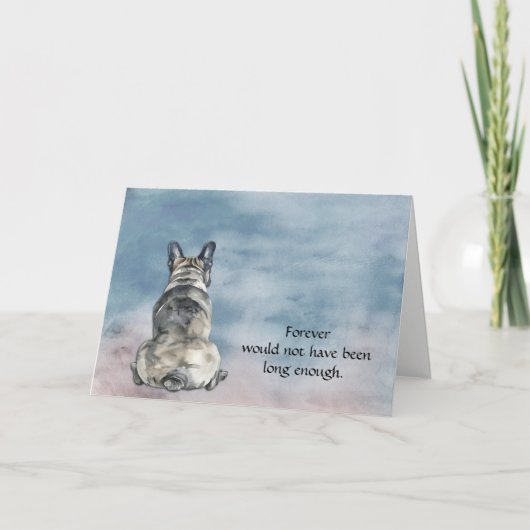 Gray Black French Bulldog Sympathy Card シーズンカード (正面)
