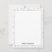 Gray - Black Marble Chips Terrazzo Pattern Frame ノートカード (正面)