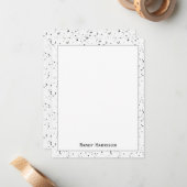 Gray - Black Marble Chips Terrazzo Pattern Frame ノートカード (正面/裏面インサイチュ)