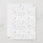 Gray - Black Marble Chips Terrazzo Pattern Frame ノートカード (裏面)