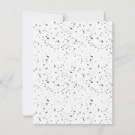 Gray - Black Marble Chips Terrazzo Pattern Frame ノートカード (裏面)