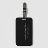 Gray Black Modern Minimalist Simple Serif Font ラゲッジタグ (正面縦)