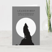 Gray Black Pop Art Leadership Wolf Howling カード (正面)