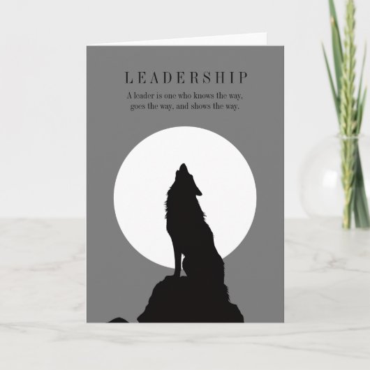 Gray Black Pop Art Leadership Wolf Howling カード (正面)