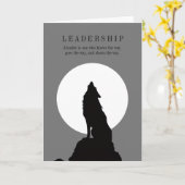 Gray Black Pop Art Leadership Wolf Howling カード (黄色い花)