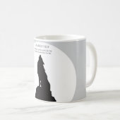 Gray Black Pop Art Leadership Wolf Howling コーヒーマグカップ (正面右)