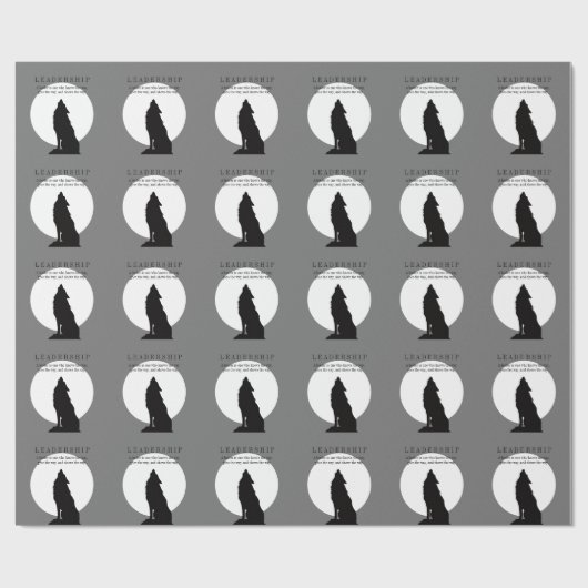 Gray Black Pop Art Leadership Wolf Howling ラッピングペーパー (フラット)