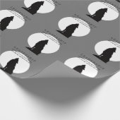 Gray Black Pop Art Leadership Wolf Howling ラッピングペーパー (角)